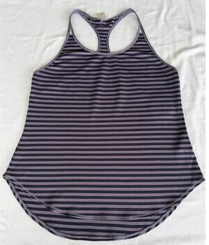 CALIA by Carrie Underwood Sporty Purple Striped Racerback Athletic Tank Top M